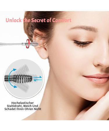 12PCS Premium Stainless Ear Wax Removal Kit - Black+Blue Sets for Kids & Adults | Professional Spiral Spring Ear Cleaning Tool Set for Itch Relief and Massage - Buy Online on GoSupps.com