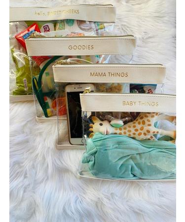 Diaper Bag Organizing Pouches Set with Diaper Clutch & Wet Bag (Blush/Clear) - Buy Online on GoSupps.com