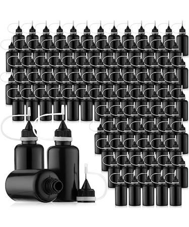 Clisted 100 PCS 30 Ml/1 Oz Black Needle Tip Glue Bottle Needles Precision Tip Applicator Bottle For Alcohol Ink DIY Craft Acrylic