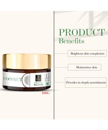 Good Vibes Coconut Brightening Face Cream - Hydrating Lightweight Moisturizer for All Skin Types | Paraben & Sulfate Free (100g - Buy Online on GoSupps.com