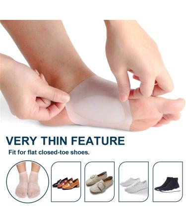 Gel Arch Support Pad - Soft Silicone Clear Reusable Sleeves for Flat Foot Pain Relief - Women Men Plantar Fasciitis Cushioned Brace - Buy Online on GoSupps.com