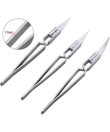 Tweezers Reverse Ceramic Tweezers Electronic Cigarette Heat Conductive Curved Straight Tweezers Precision Tweezers Set (Size : Oblique Head) - Buy Online on GoSupps.com