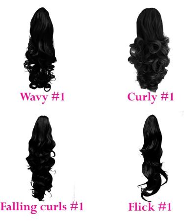 Ponytail Claw Clip - Jet Black - Wavy - 22in / 56cm - 200g - Heat Resistant Hair Extension - Buy Online on GoSupps.com