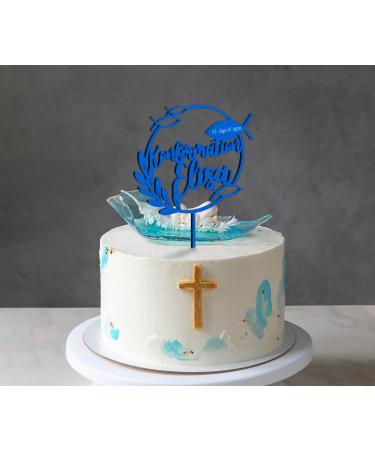 Custom Asino Cake Topper for Communion & Confirmation - Personalized Acrylic Decoration with Name & Date - Buy Online on GoSupps.com