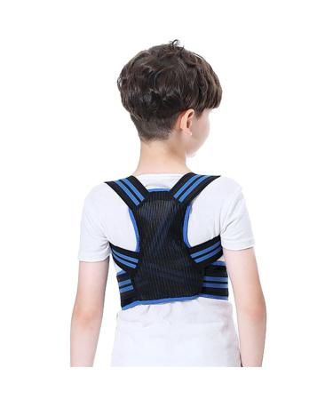 Back Corrector Adjustable Children Posture Corrector Back Support Belt Kid Boy Girl Orthopedic Corset Spine Back Lumbar Shoulder Braces Health Health and Relaxation (Color : Blue Size : M) Handmade