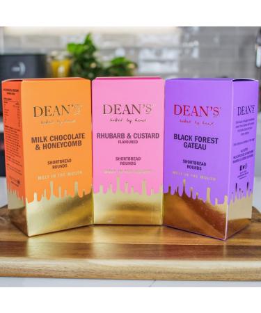 Deans Scottish Butter Shortbread Biscuits - 150g Luxury Gift Box - Rhubarb & Custard Flavor - Buy Online on GoSupps.com