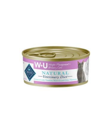 Blue Buffalo Natural Veterinary Diet W+U Weight Management + Urinary Care Dry Cat Food and Wet Cat Food, Chicken Wet Cat Food 5.5 Ounce (Pack of 24)