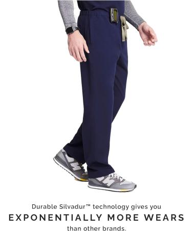FIGS Pisco Men's Basic Scrub Pants | Structured Fit, Straight Leg, 4 Pockets | Anti-Wrinkle | Regular Medium, Navy Blue - Buy Online on GoSupps.com