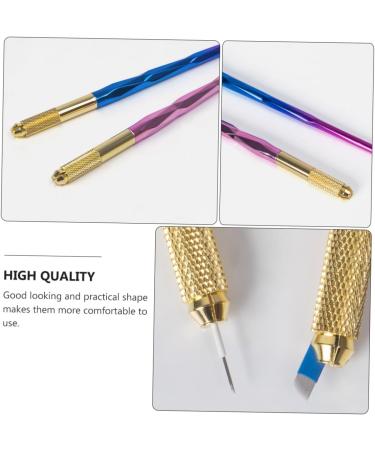 MUSISALY 2pcs Colorful Embroidery Pen Microblading Pen Liquid Eyebrow Pen Microblading Marker Pen Alloy - Buy Online on GoSupps.com