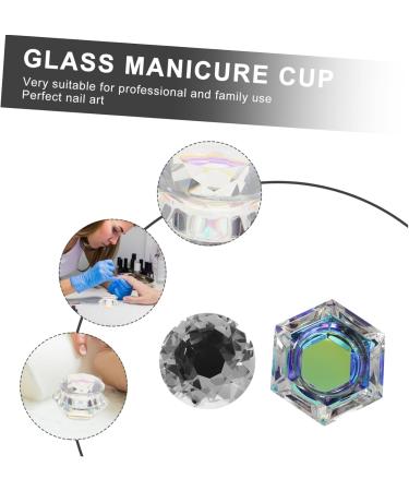 Ipetboom Nail Art Crystal Cup Mixing Glass Liquid Powder Storage Dappen Glass Dappen Dish Cup Mini Bowl Cups Pen Cup Nail Liquid Cup Clear White Crystal Gel Manicure - Buy Online on GoSupps.com