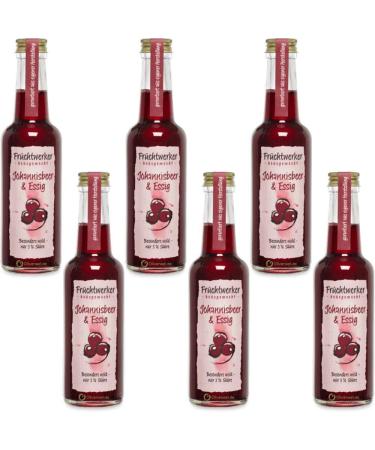 Fruchtwerker Fruit worker Johannis berries & vinegar with real fruit juice 6 x 250ml glass bottle