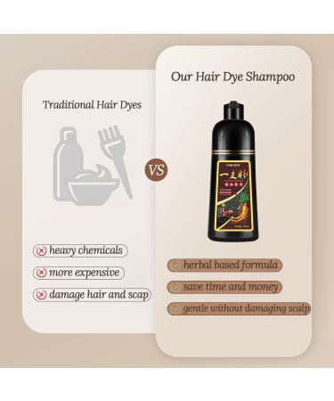 Hair Dye Shampoo 3 in 1 - Instant Black Color Semi-Permanent & Easy to Use for Home & Salon - 16.9 FL OZ - Buy Online on GoSupps.com