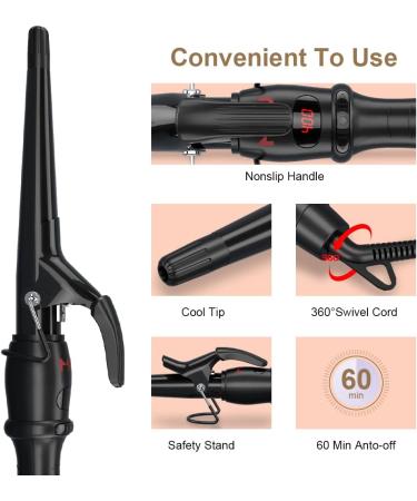 Buy Adjustable Ceramic Curling Iron Wand - Fast Heating Digital Display Auto Shut Off | International Shipping - Buy Online on GoSupps.com