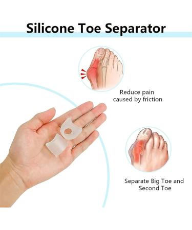 HAILIA Clear Toe Separators - Bunion Corrector Gel Toe Spacer (4 Pairs) for Pain Relief & Toe Alignment - Buy Online on GoSupps.com