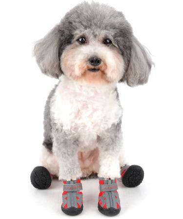 Zweitea Breathable Dog Shoes for Small Dogs - Slip-Resistant Reflective Boots with Robust Sole for Chihuahua - Red 5# (1.89x2.09) - Buy Online on GoSupps.com