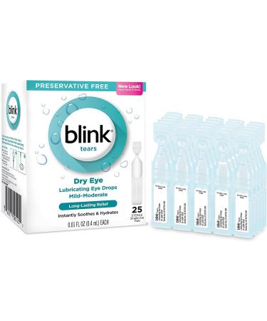 Blink Tears Lubricating Eye Drops 4 Pack - 25 Count, 0.01 oz Each - Mild-Moderate Dry Eye Relief - Buy Online on GoSupps.com
