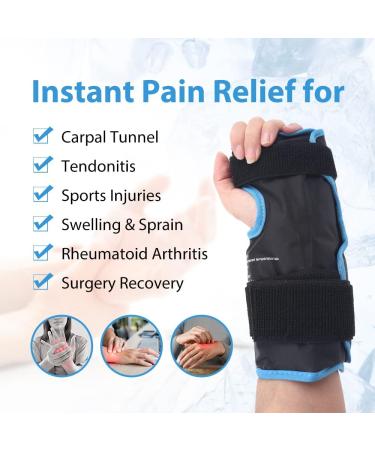 NEWGO Hand Ice Pack Wrist Wrap - Hot Cold Therapy for Carpal Tunnel Relief & Wrist Injuries - Reusable Gel Pack for Swelling, Sprains & Arthritis - Blue - Buy Online on GoSupps.com