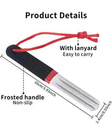 Premium Portable Double-Sided Fishing Hook Sharpener - 2-Piece Darts Schleifstein with Handle for Outdoor Fishing (Red) - Perfect Hook Grinders and Sharpeners - Buy Online on GoSupps.com