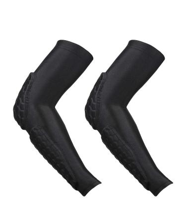 GUOZI Arm Elbow Sleeves, 2 Pack Honeycomb Crashproof Arm Elbow Pads for Youth Adult Sports Football Basketball Shooting etc Large