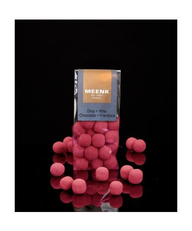 x Meenk Drop + Witte Choco + Framboos 150g I Spicy Licorice with White Chocolate and Raspberry from the Netherlands I Dutch Liquorice I Chocolate I Sweet and Spicy