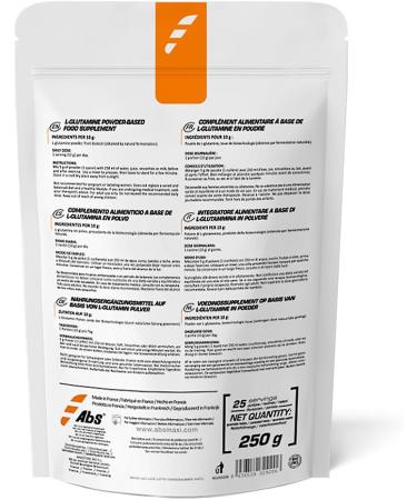 L-Glutamine Powder - 250g | 25 Portions | Natural Fermentation for Relaxation Immune Support & Muscle Recovery - International Shipping Available - Buy Online on GoSupps.com