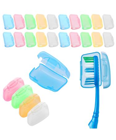 ASTER 20 Pieces Travel Toothbrush Head Covers Portable Toothbrush Cover Caps Toothbrush Head Covers for Travel  Home  Camping and School