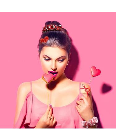 12 Valentine's Day Pieces Sequin Heart Hair Clip for Girls Birthday Party Wedding Christmas Hair Valentine's Day Accessories (Red) - Buy Online on GoSupps.com