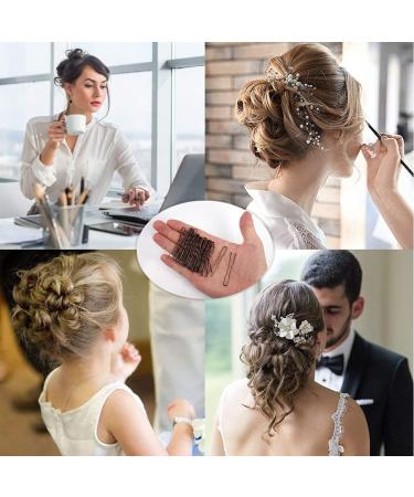 200 U-Shaped Hairpins - 5cm & 6cm Brown Metal Bobby Pins with Storage Box for Women & Girls - Ideal for Hair Styling - International Shipping Available - Buy Online on GoSupps.com