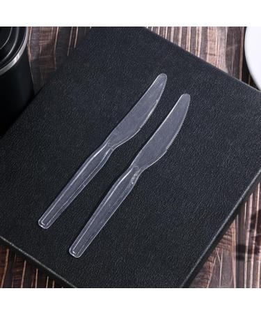 Clear Plastic Knives Heavy weight (100 Pack) Plasticware Disposable Knives Bulk Clear Plastic Knives Plastic Utensils for Party Supplies - Buy Online on GoSupps.com