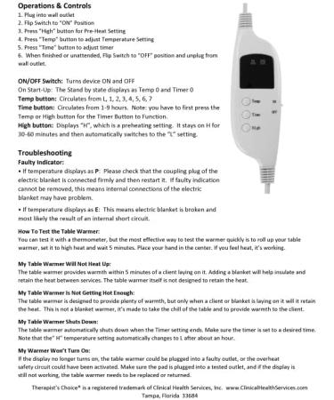 Deluxe Fleece Massage Table Warmer - 12ft Cord | For Massage Tables Only - Not a Bed Blanket Warmer | Does Not Get Hot, Max Temp 88 F - Buy Online on GoSupps.com