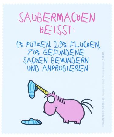 Glasses cleaning cloth - Unicorn "Cleaning" 15x18cm
