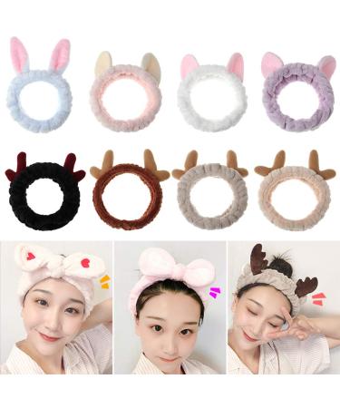 Amapower Coral Fleece Face Wash Headband for Women - Durable Spa Headband for Makeup, Shower, Yoga, Bath - Soft Apple Head Design - White - Buy Online on GoSupps.com