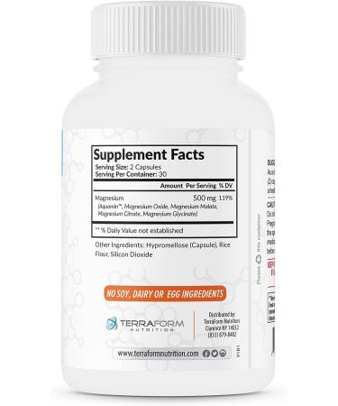 Terraform Nutrition Complete Magnesium Complex - 4 Forms - Muscle Support, Sleep Aid, Energy Boost - 60 Capsules - Buy Online on GoSupps.com
