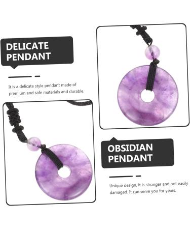 Healvian Healing Necklace with Gemstone & Safety Buckle - Unisex Circular Medallion in Violet | International Shipping - Buy Online on GoSupps.com