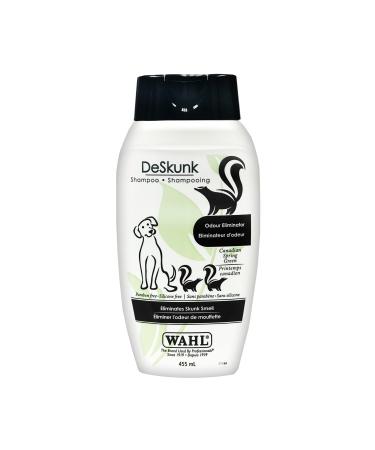 Wahl Professional Animal Canada Deskunk Shampoo Eliminates Skunk Smell on Pets Uses The Power of Oxygen to Kill Foul odours Paraben and Silicone Free 455ml - Model 58328 White