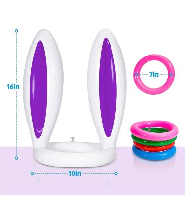 Easter Party Supplies: Inflatable Bunny Rabbit Ears Toss Game - 4 Pack for Kids & Family | Includes 16 Rings | Fun Outdoor Activity & Party Favor - Buy Online on GoSupps.com