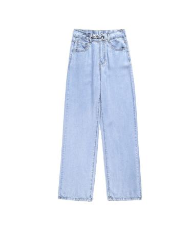 Soluo Womens High Waisted Wide Leg Denim Jeans Straight Baggy Y2K Streetwear Jean Fashion Distressed Boyfriend Denim Pants 31 Light Blue
