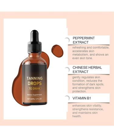 Tanning drops for drinking 60 ml lightweight tanning drop drinkable Versatile Mellanin Glow Drops for Face and Body Nourishing Facial Tan Drop Suitable for Men Women - Buy Online on GoSupps.com