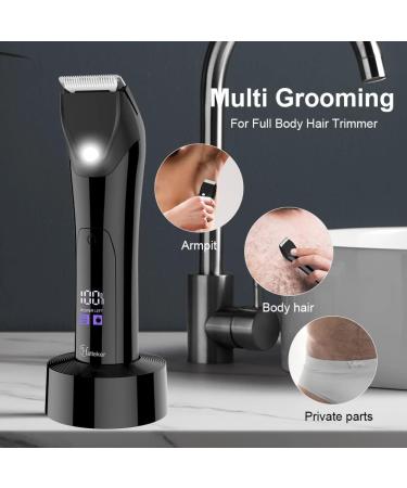 Hatteker Professional Electric Groin Hair Trimmer for Men - Waterproof Body Groomer with Ceramic Blades - Buy Online on GoSupps.com
