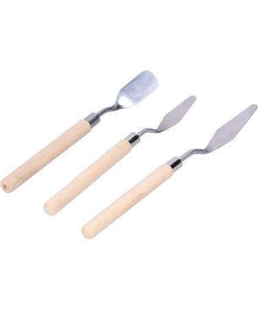 3Pcs Wooden Handle Palette Knife Set for Oil Painting and Art Scraping - Buy Online on GoSupps.com