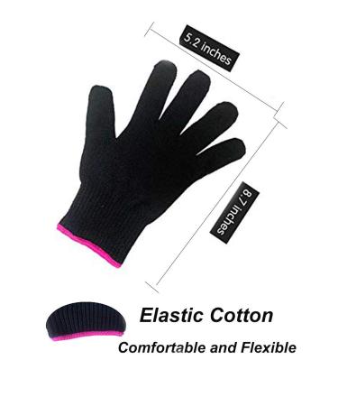 AFT90 Heat Resistant Glove for Hair Styling - Curling Iron, Flat Iron, Curling Wand - Black/Pink Edge - Buy Online on GoSupps.com