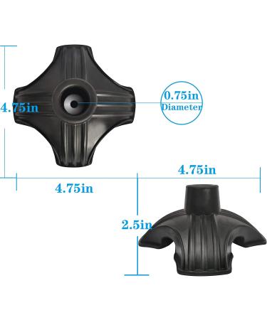Urge Medical Self Standing Cane Tip - 34 Inch Replacement - Heavy Duty Rubber Quad Base - Stable Grip Traction Attachment (Black) - Buy Online on GoSupps.com
