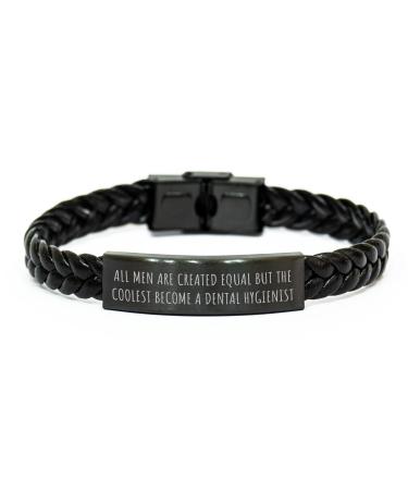 Dental Hygienist Inspirational Gift Funny Quote Interlaced Leather Bracelet Gifts from Men for Dental Hygienist Graduation Unique Interlaced Leather Accessories