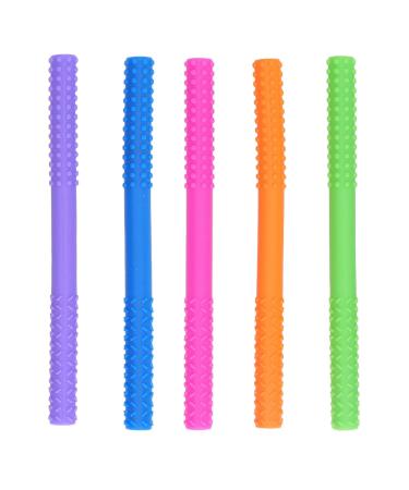 Soft Hollow Silicone Baby Teething Sticks 5Pcs for ADHD - Style 1 - Buy Online on GoSupps.com