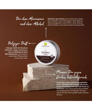 50ml Greendoor cream deodorant WITHOUT ALUMINUM very effective against perspiration odor vegan natural without preservatives ORGANIC deodorant without alcohol not tested on animals - Buy Online on GoSupps.com