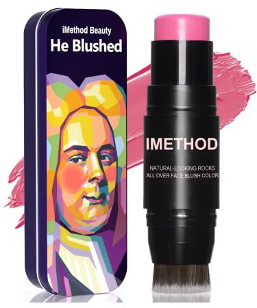iMethod Cream Blush Stick for Blush Makeup - Cream Blush for Cheeks  Lip & Cheek Makeup Stick for All Ages  Blush Stick for Cheeks & Lips  Easy to Use  Cruelty-Free  Sheer Red