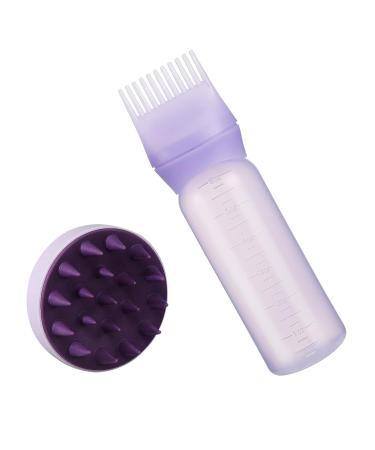 Root Comb Applicator Bottle with Scalp Massager | 2-in-1 Hair Dye & Scrubber | 6oz Styling Bottle (Purple) - International Shipping Available - Buy Online on GoSupps.com