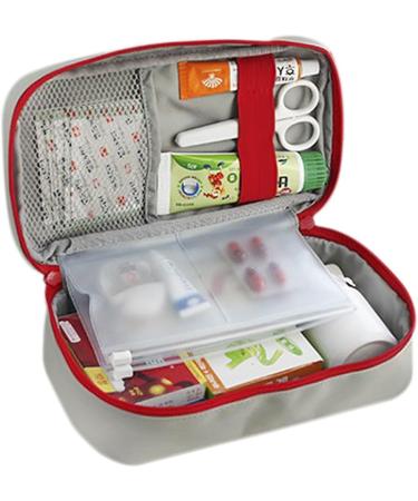 Oxford Fabric Medical Bag - Travel First Aid Bag for Families | Caregiver Emergency Bag in Red/Grey - Buy Online on GoSupps.com