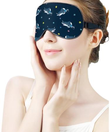 Unicorn Shark Sleep Mask Eye Cover for Sleeping Blindfold with Adjustable Strap Blocks Light Night Travel Nap for Men Women - Buy Online on GoSupps.com