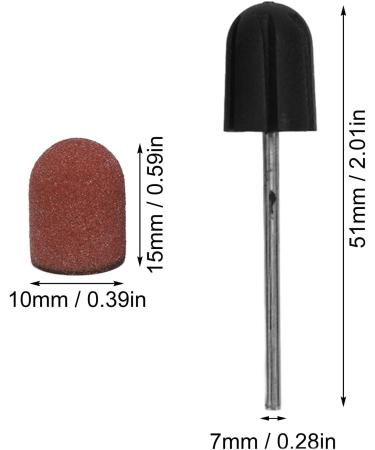 120 Grit Nail Art Sanding Caps Manicure Polishing Grinding Bands Nail Drill Bits Set with Shaft Suitable for Nails Glass Plastic Metal Stone Ceramic Tiles - Buy Online on GoSupps.com